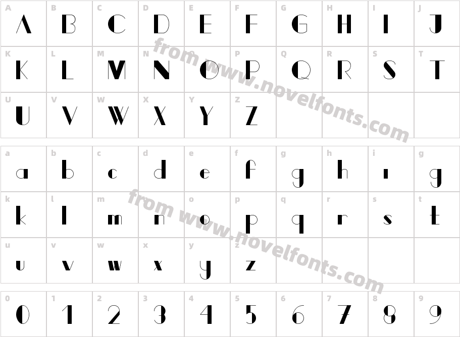 Veena RegularCharacter Map