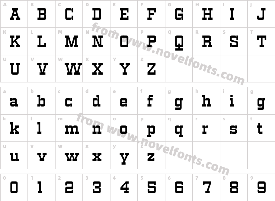 Vegelinu BoldCharacter Map