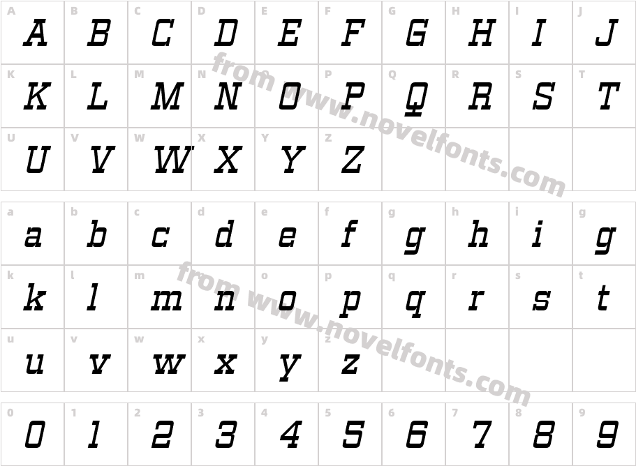 Vegelinu Medium ItalicCharacter Map