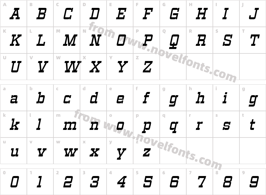 Vegelinu Semibold ItalicCharacter Map