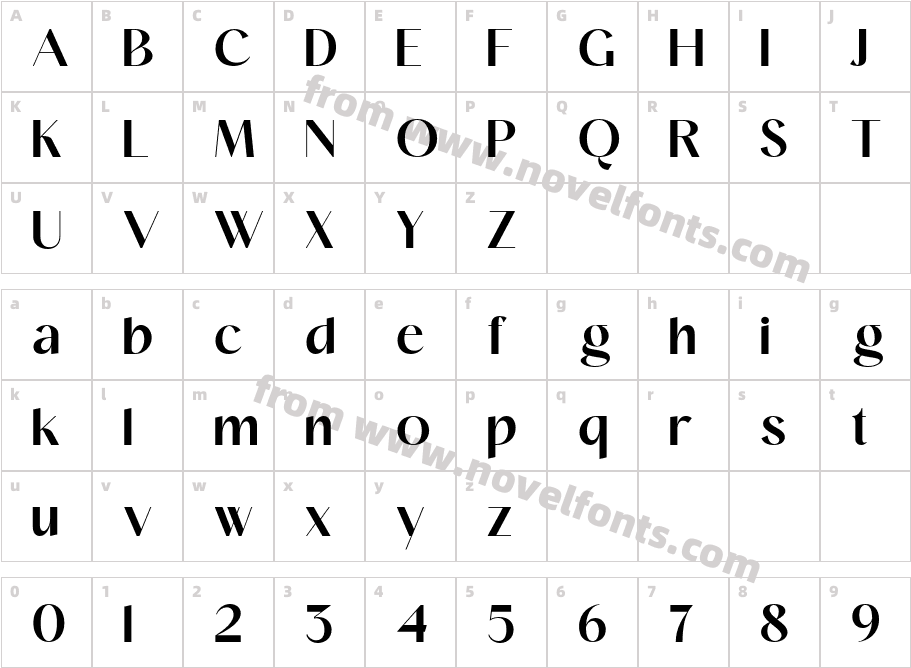 Velox SemiboldCharacter Map