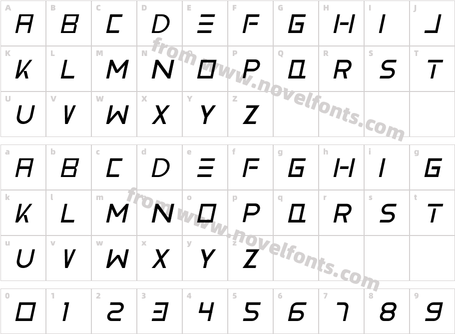 Vemanem Pro ItalicCharacter Map