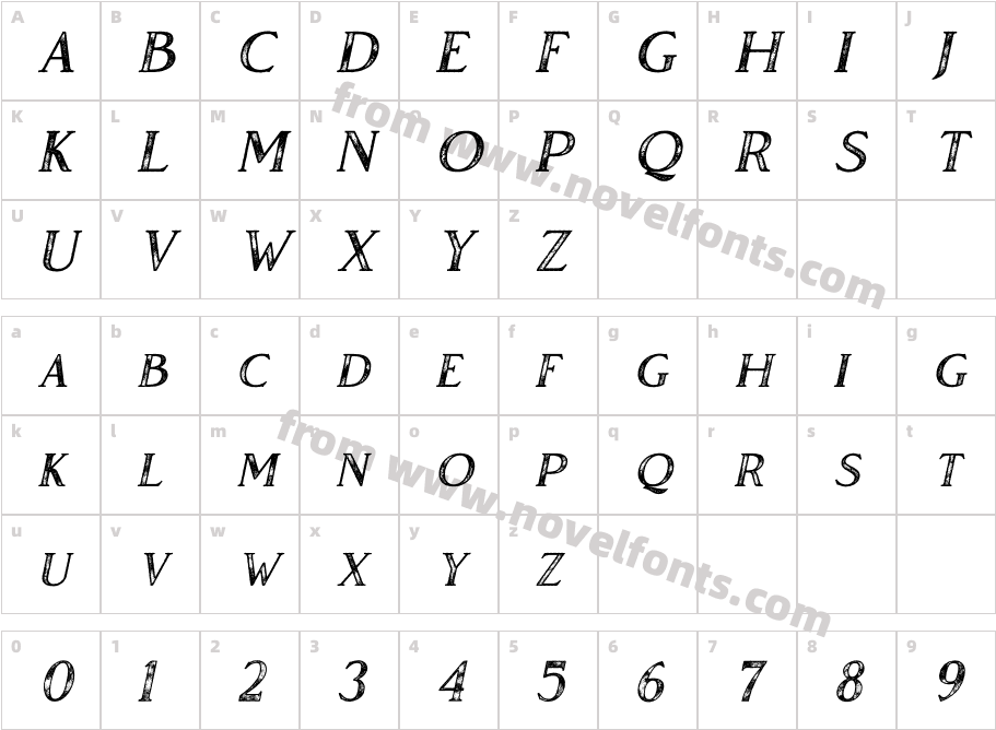 Vendeur Stamp ItalicCharacter Map