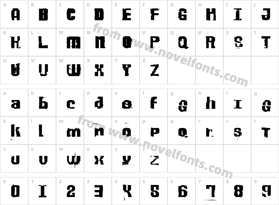 NineSixNilNilCharacter Map