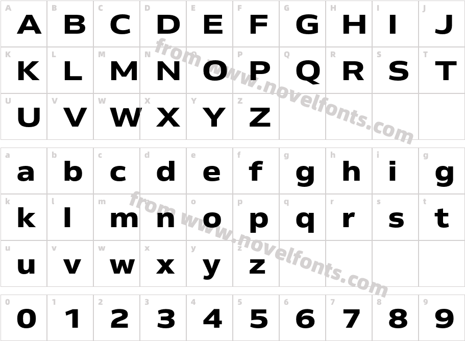 Venn Semi Extended Extra BoldCharacter Map