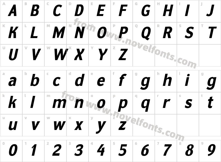 Ventura ItalicCharacter Map