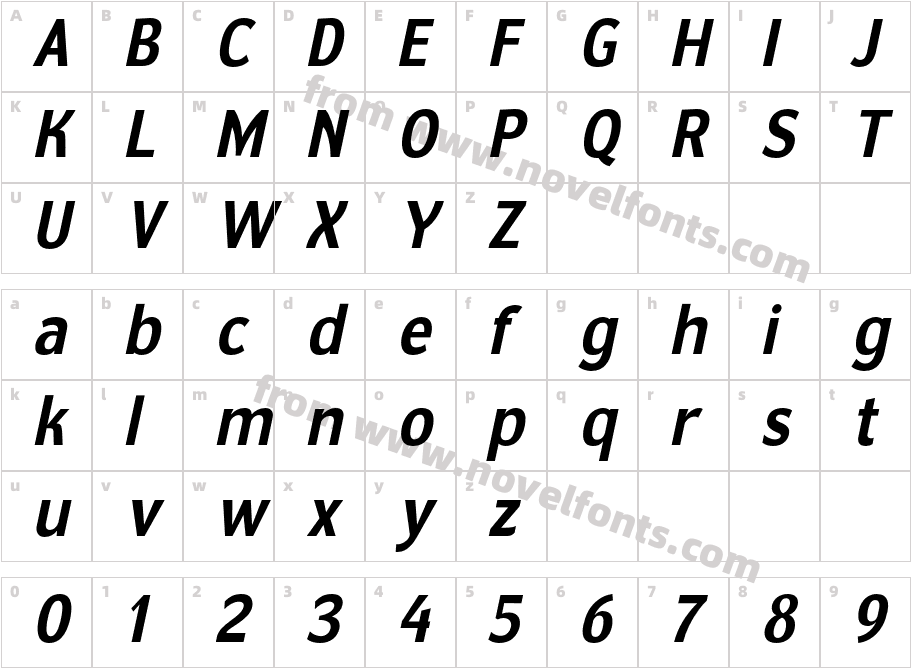 Ventura Light ItalicCharacter Map