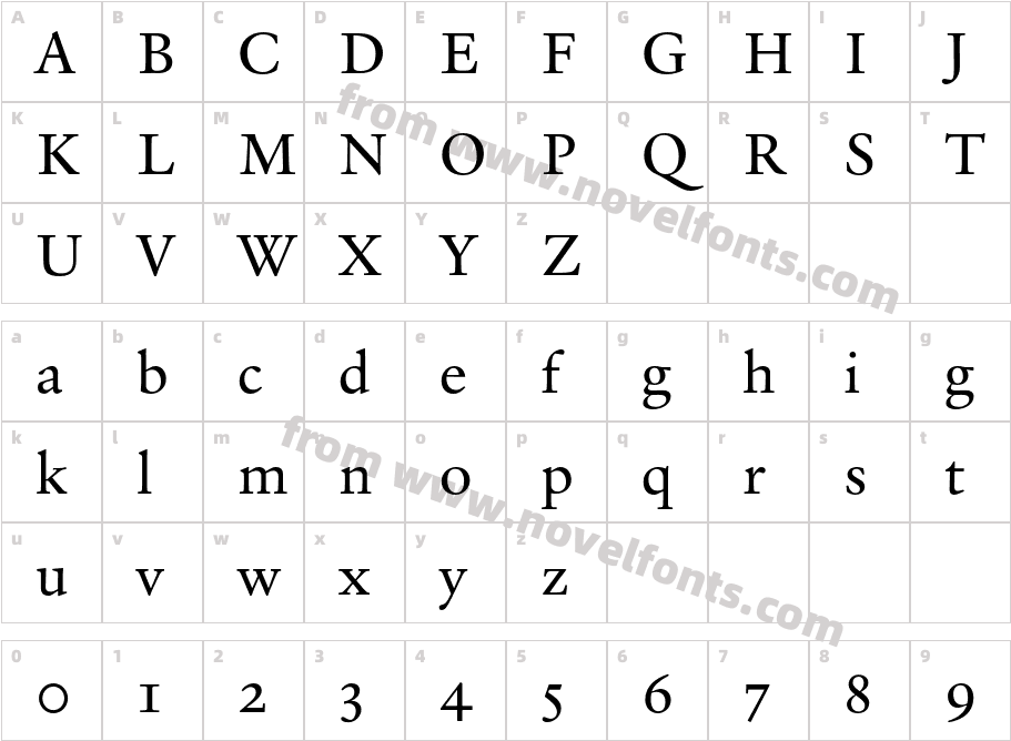 VerdigrisMVB Pro Text RgCharacter Map