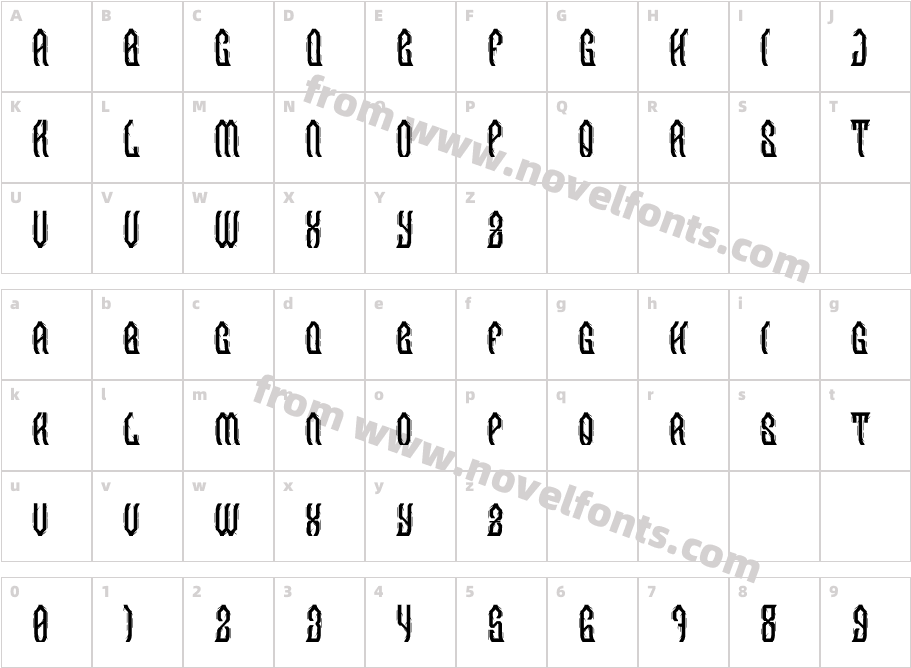 Vetlicaz RegularCharacter Map