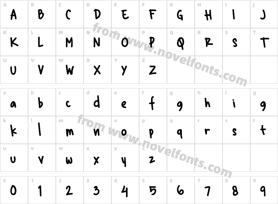 Vetro Bianco RegularCharacter Map