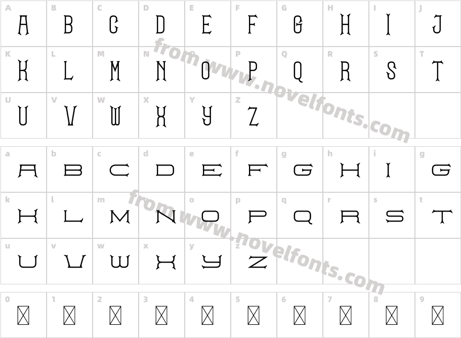 Victorian Monogram RegularCharacter Map