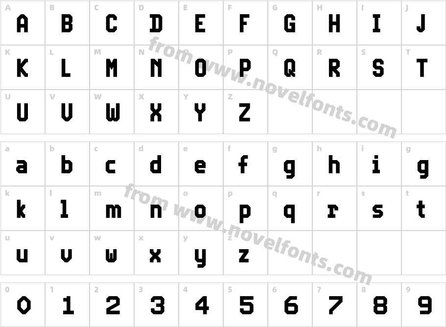 Video Cond BoldCharacter Map