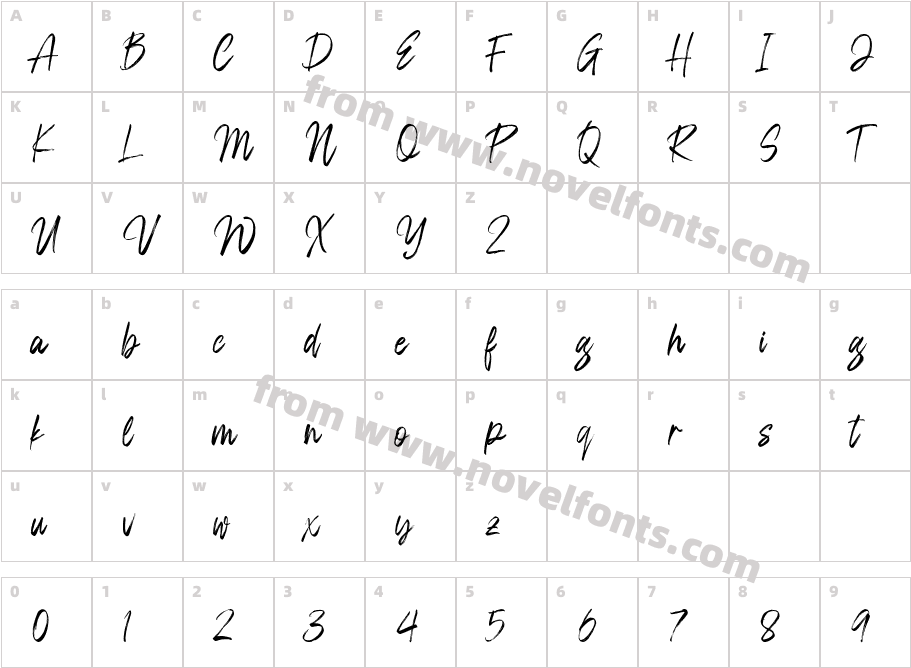 Violette AlternateCharacter Map