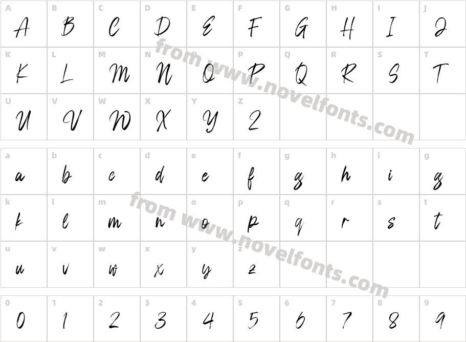 Violette AlternateCharacter Map