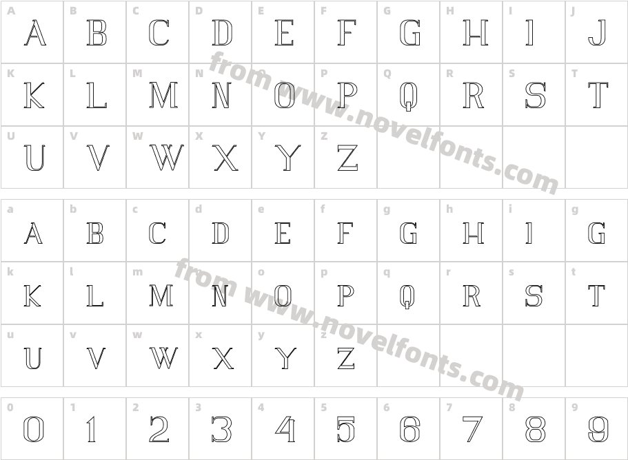 Vlorens Flower OutlineCharacter Map