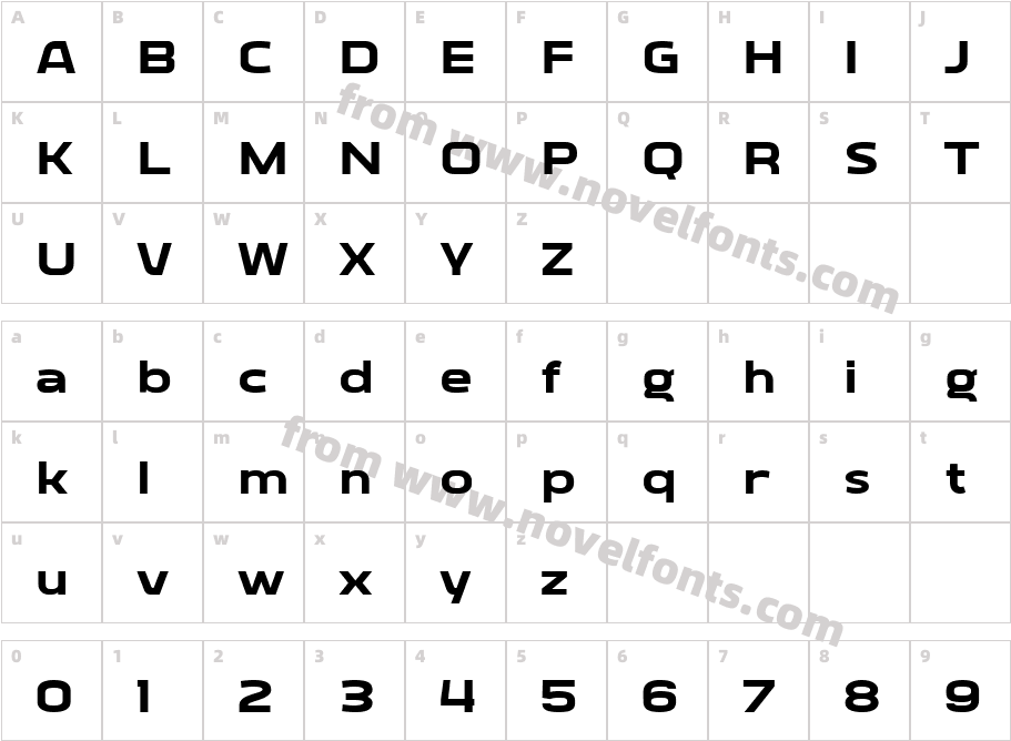 Vogie Black ExpandedCharacter Map