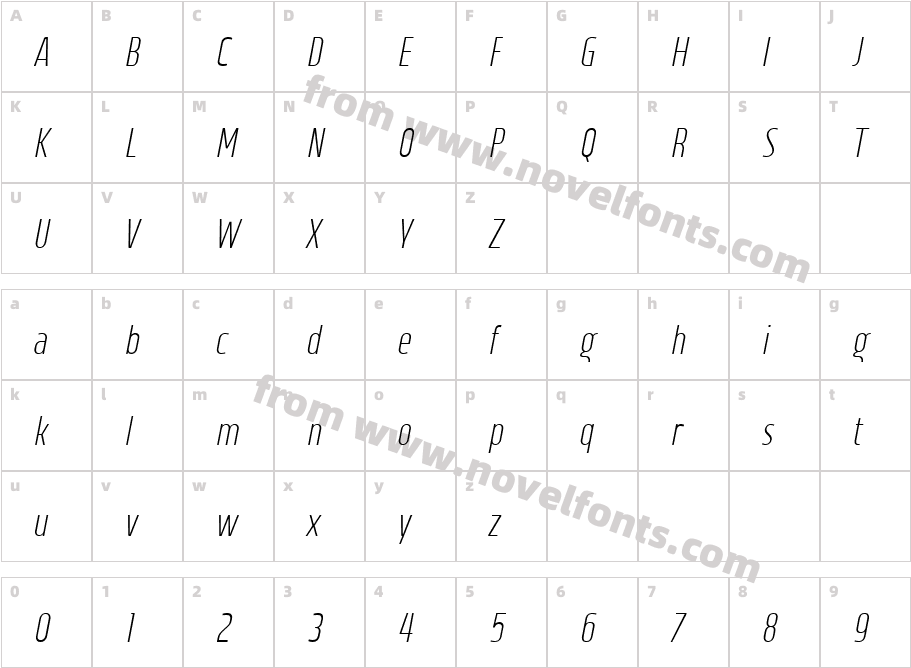 Vogie Ext Lt Cond ItaCharacter Map