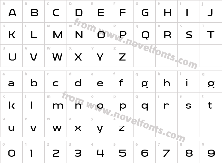 Vogie Semibold ExpandedCharacter Map