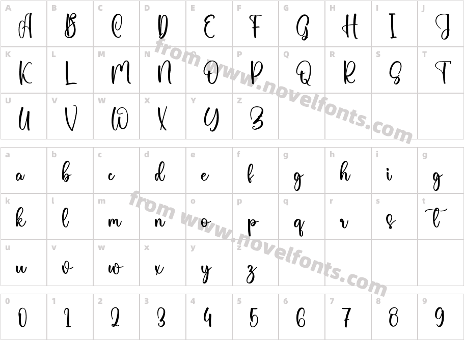 Volant RegularCharacter Map