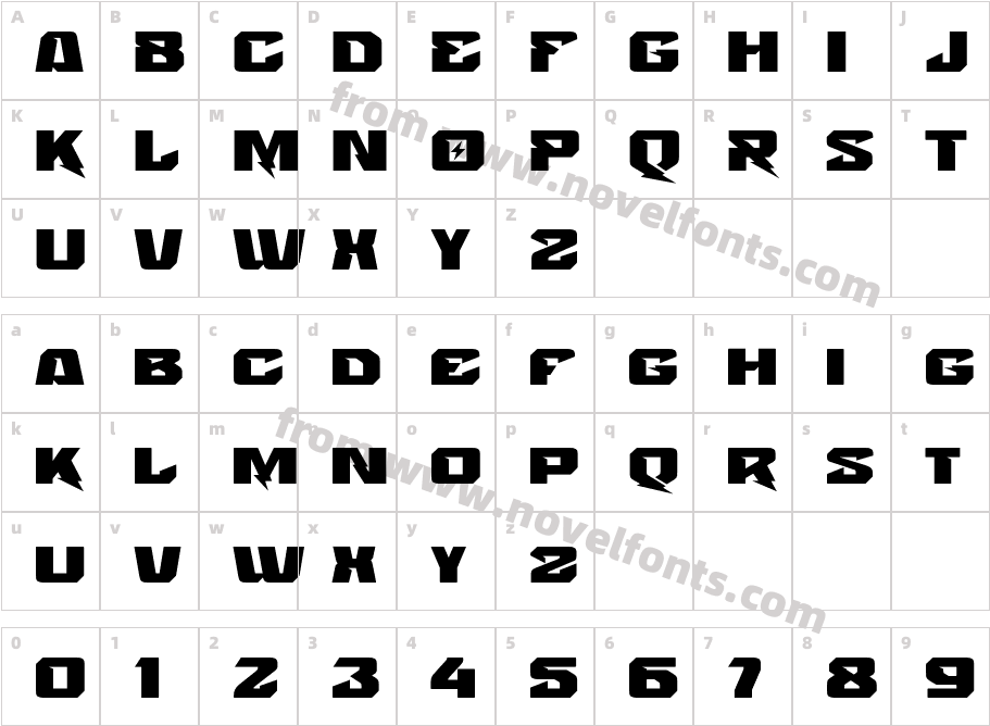 Voltstrom Extra BoldCharacter Map