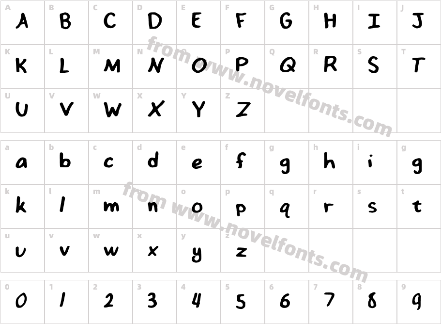 NizzysFontyCharacter Map