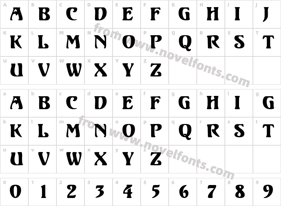 VoluteCharacter Map