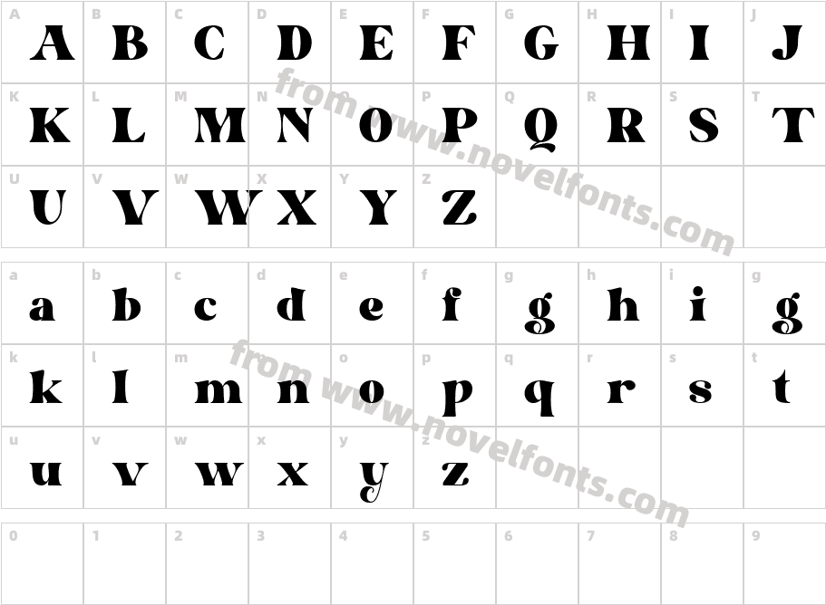 Vorlesta RegularCharacter Map