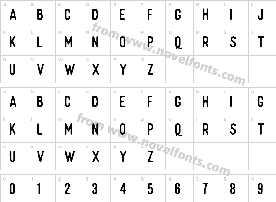 Voster TypefaceCharacter Map