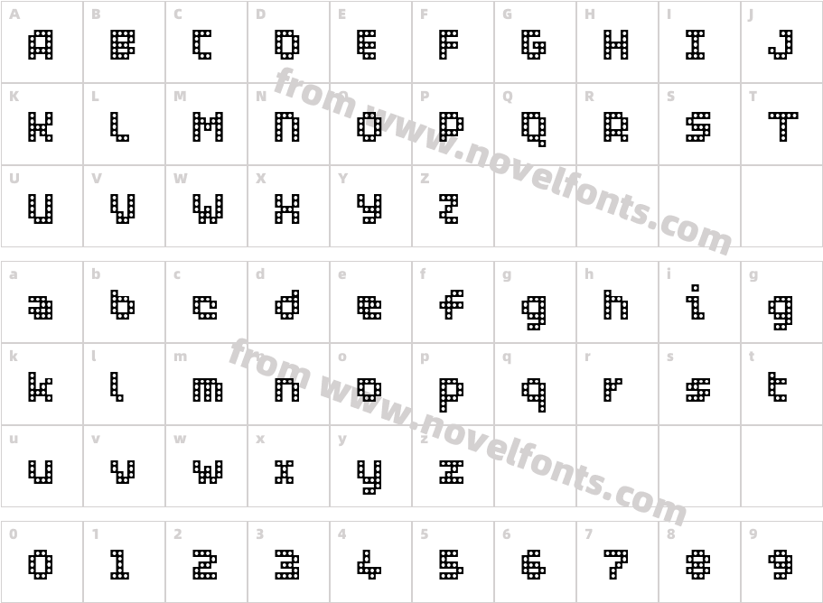 WC PIXHOLE Bta BoldCharacter Map