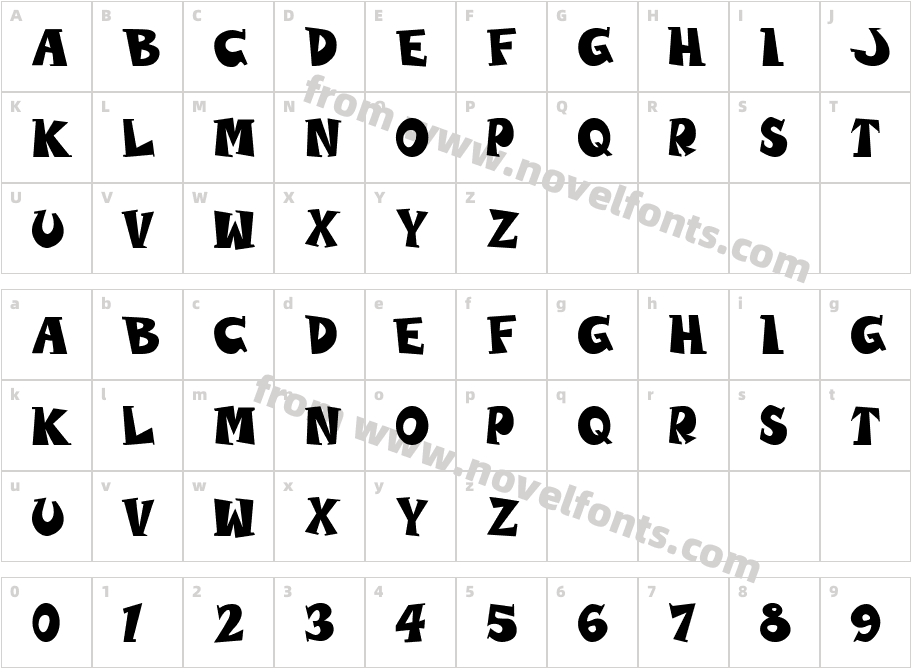 WOLVINS BoldCharacter Map