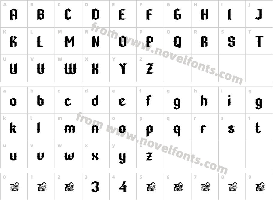 WUSHIN RegularCharacter Map