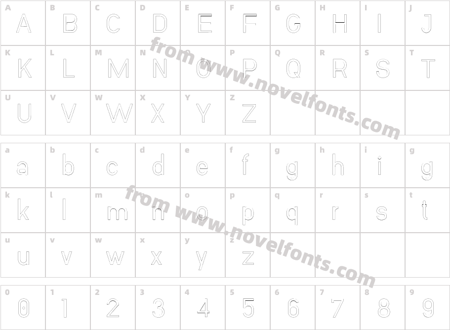 Wafterby OutlineCharacter Map