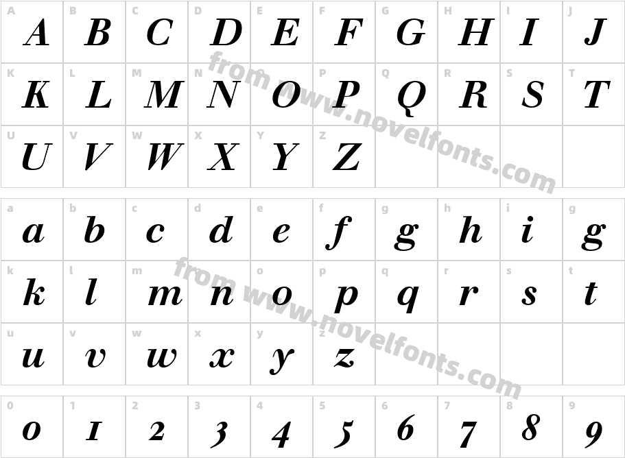 WalbaumOSSSK Bold ItalicCharacter Map