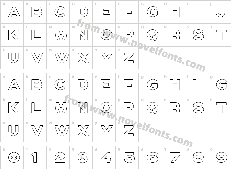 Wardrum Bold OutlineCharacter Map