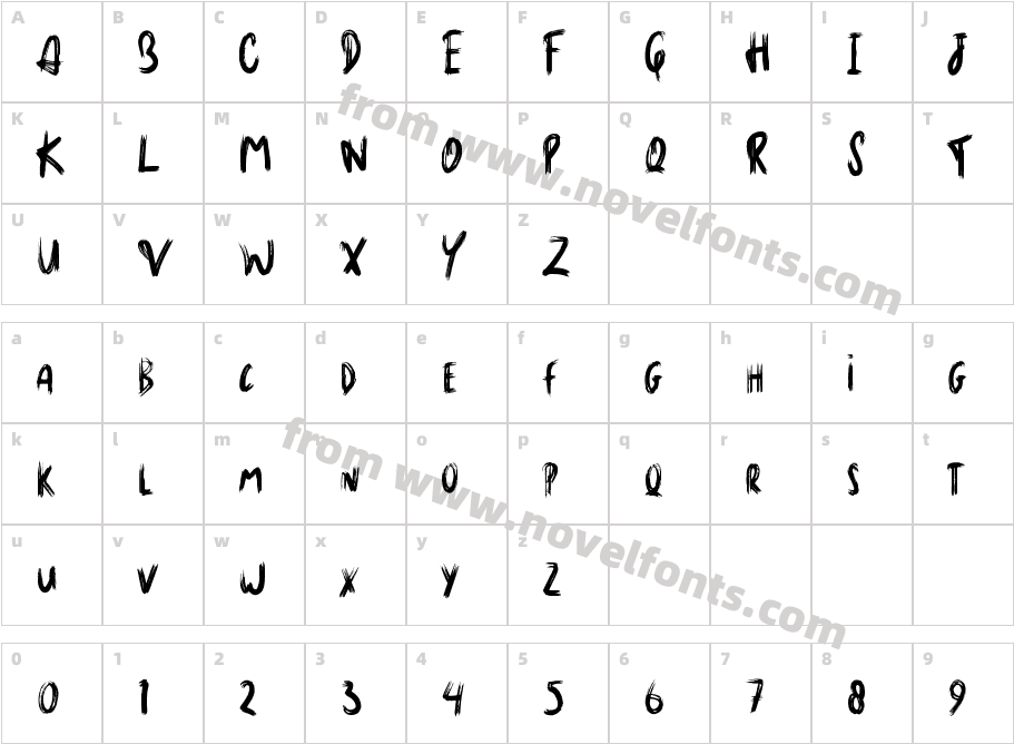 Warough RegularCharacter Map