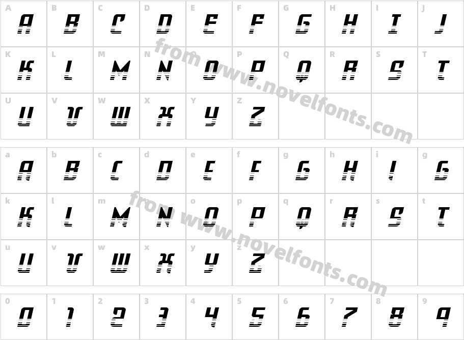 Warriatron HalftoneCharacter Map