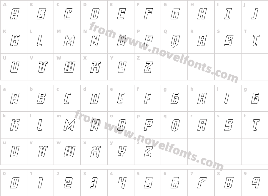 Warriatron OutlineCharacter Map