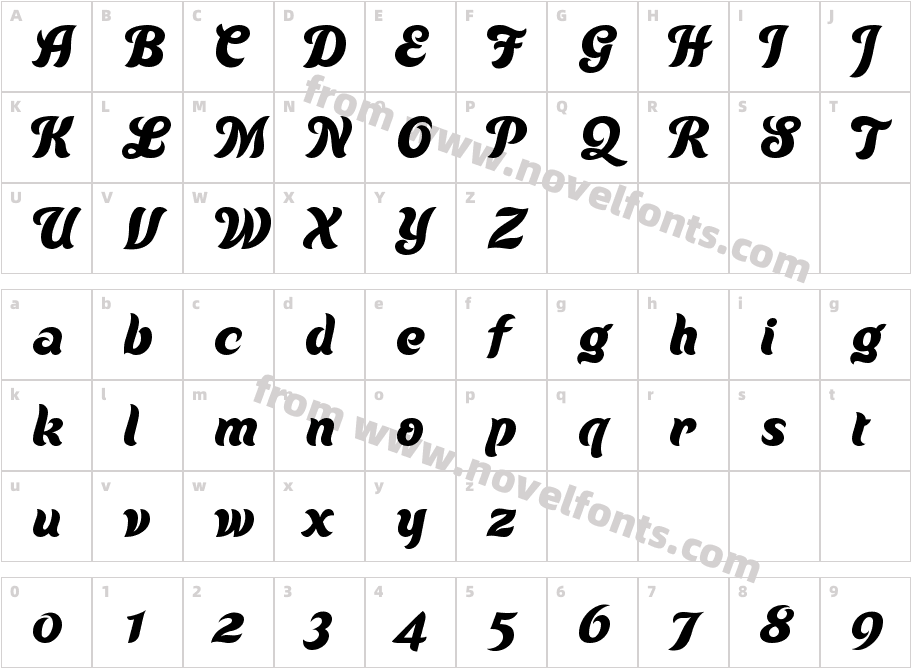 Waterman BoldCharacter Map