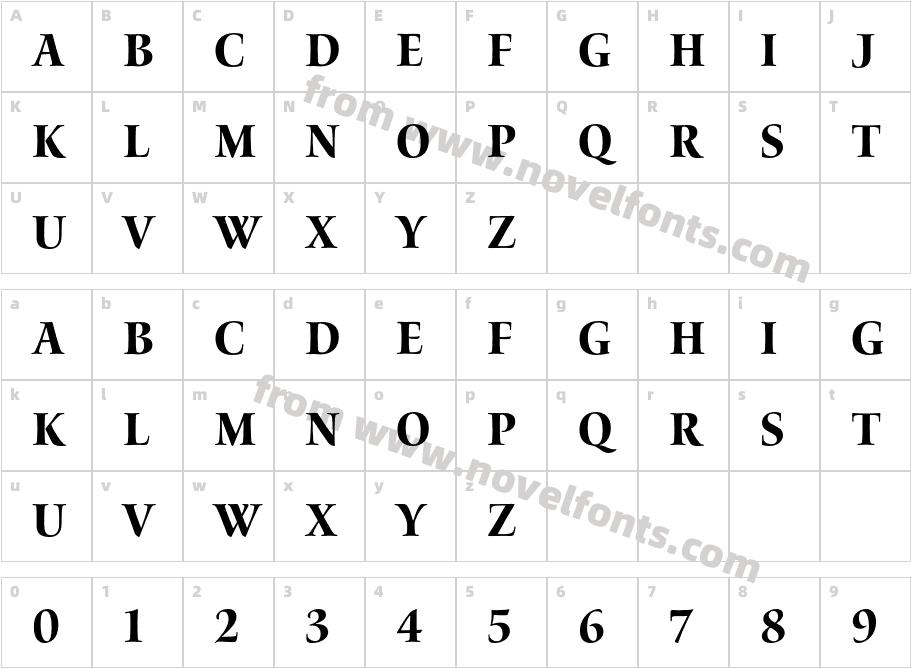 Waters Titling Pro Bd ScnCharacter Map