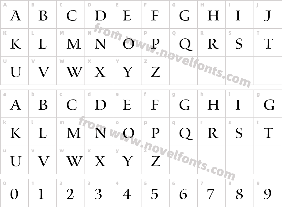 Waters Titling Pro RgCharacter Map