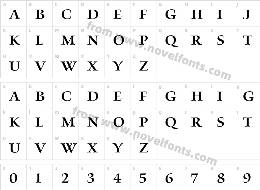 Waters Titling Pro SbCharacter Map