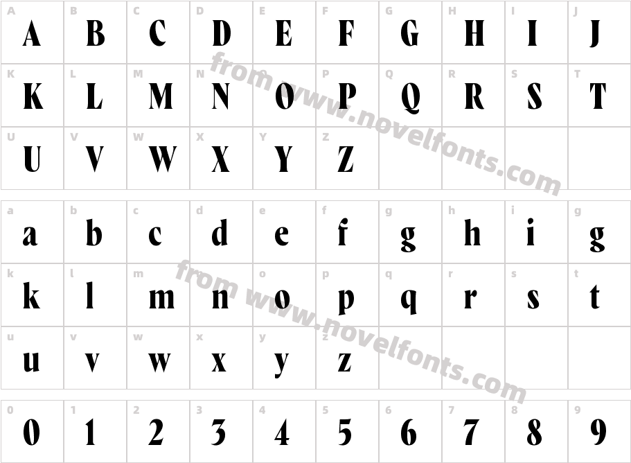 WayfinderCF BoldCharacter Map