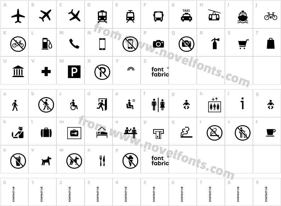 Ways Trial IconsCharacter Map