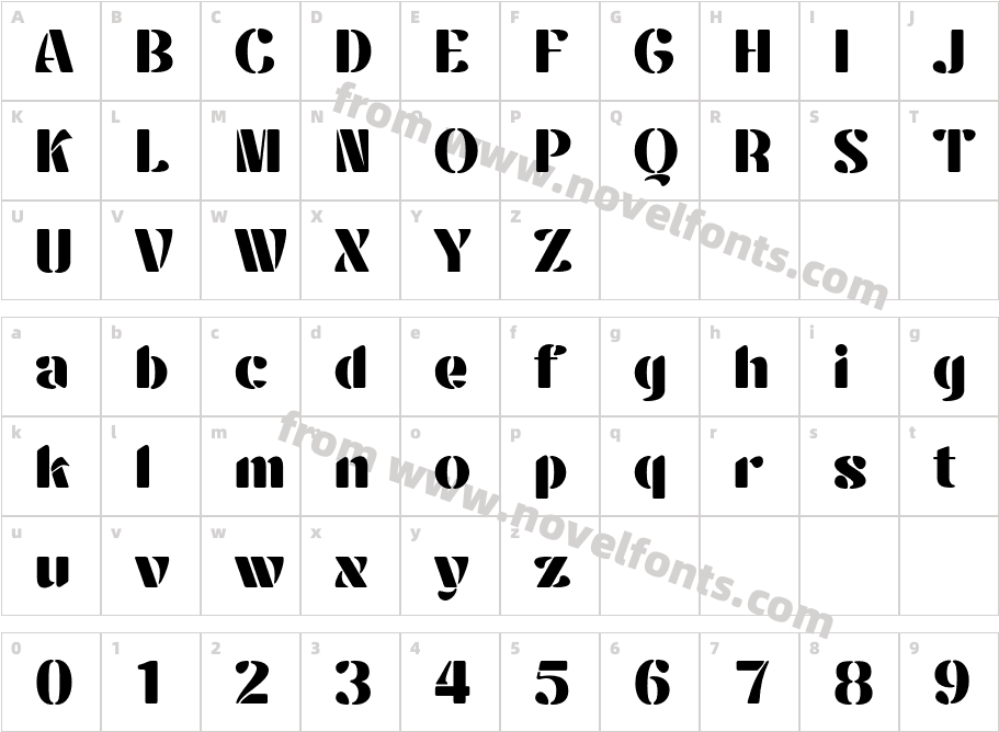 Wayxon RegularCharacter Map
