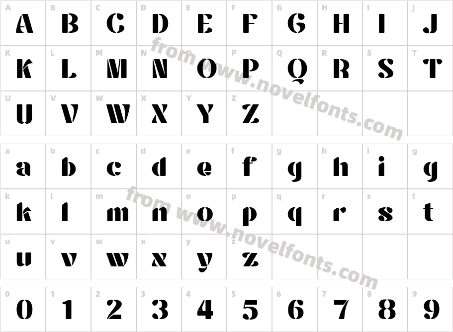 Wayxon RegularCharacter Map