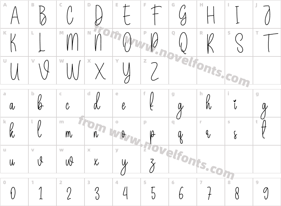 Wedding Package RegularCharacter Map