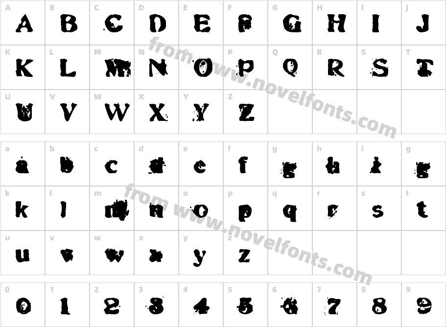 Wednesday PrintedCharacter Map