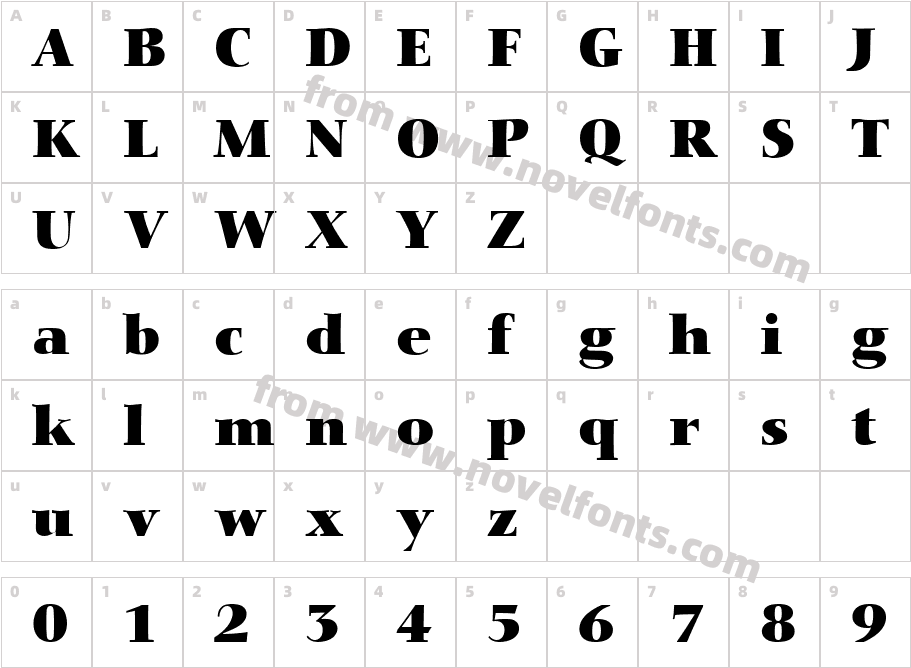 Nofret BoldCharacter Map