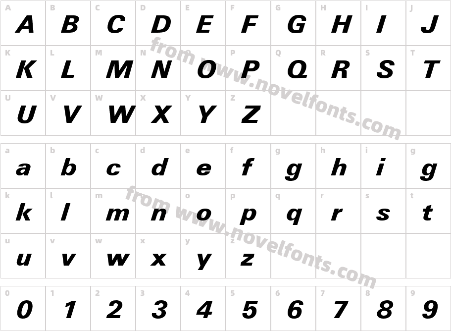 Weidmueller Bold ItalicCharacter Map