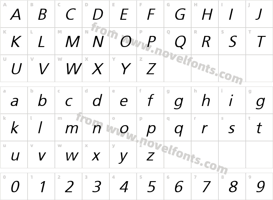 Weissach ObliqueSWFTECharacter Map